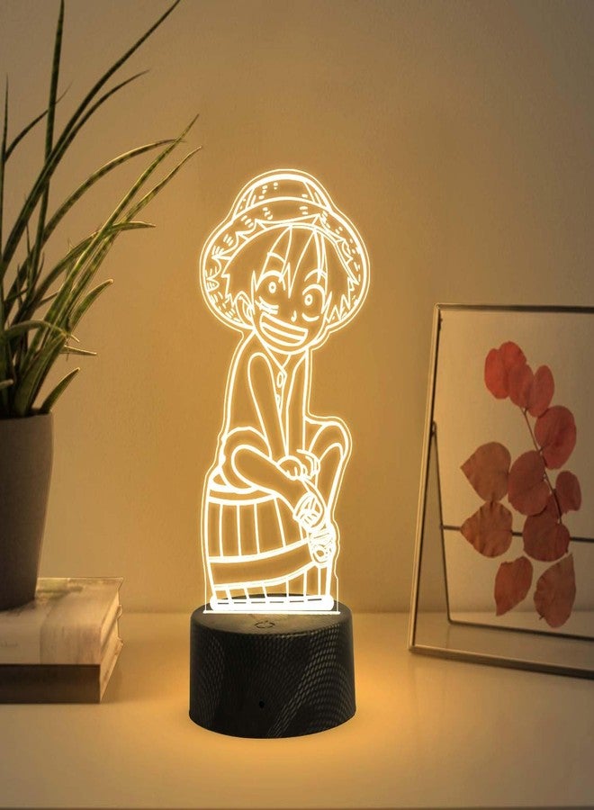 GIFTMEBAZAR 3D Illusion MonkeyDLuffy369 Anime Night Lamp with Warm White Light & USB Powered | Anime Home Decor Light | Gift for Anime Lover, Birthday Gift - Image 1